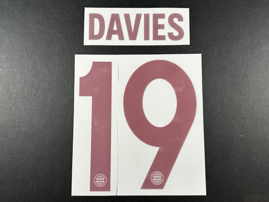 2024 2025 OFFICIAL BAYERN DAVIES 19 THIRD 3RD UCL RED PLAYER SIZE NAMESET