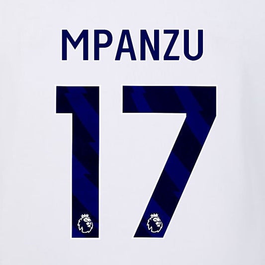 2023 2024 LUTON TOWN OFFICIAL MPANZU 17 BLUE AWAY PLAYER SIZE NAMESET