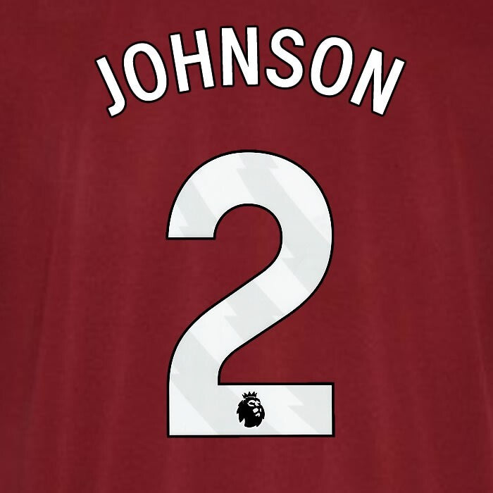 2023 2024 WEST HAM JOHNSON 2 OFFICIAL WHITE PLAYER SIZE NAMESET