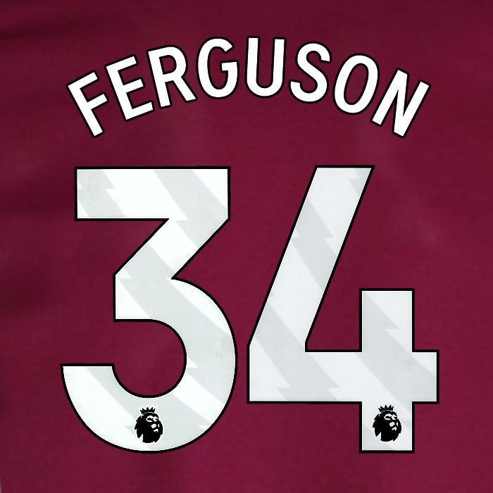 2024 2025 WEST HAM FERGUSON 34 OFFICIAL WHITE HOME PLAYER SIZE NAMESET