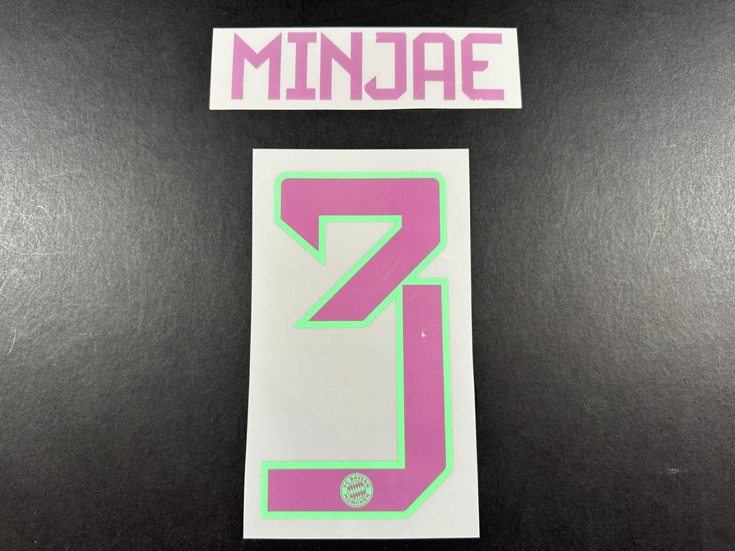 2023 2024 OFFICIAL BAYERN MUNICH MINJAE 3 AWAY PURPLE KIDS SIZE NAMESET