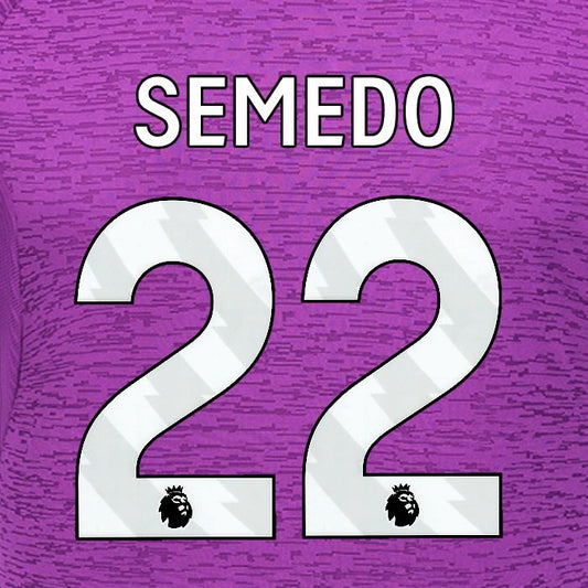 2024 2025 WOLVES 3RD WHITE SEMEDO 22 OFFICIAL PLAYER SIZE NAMESET