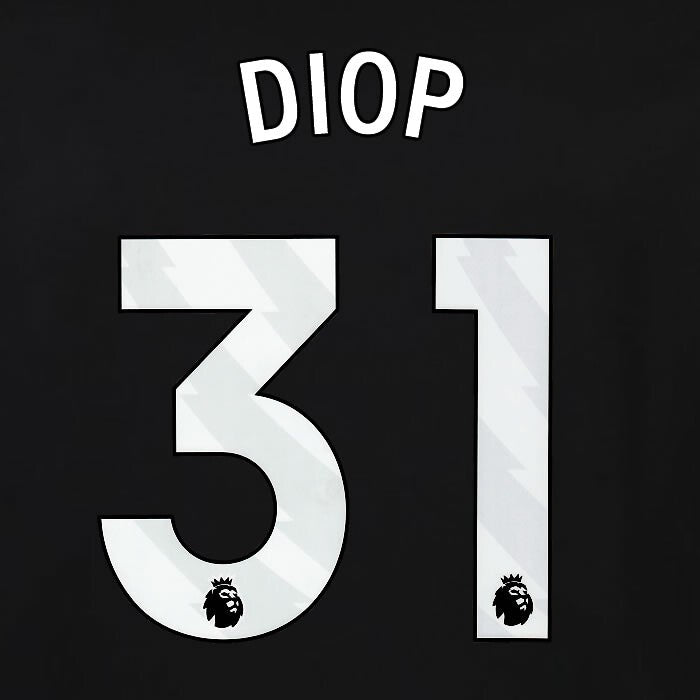2023 2024 OFFICIAL FULHAM AVERY DENNISON DIOP 31 3RD PLAYER SIZE NAMESET