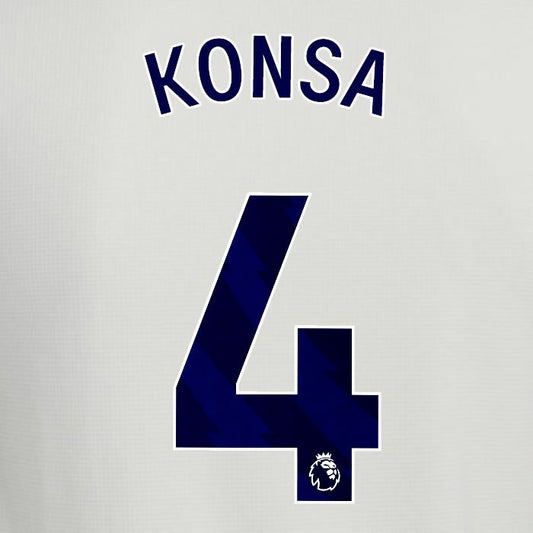 2025 2026 ASTON VILLA KONSA 4 OFFICIAL BLUE 3RD PLAYER SIZE NAMESET