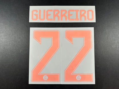 2024 2025 OFFICIAL BAYERN GUERREIRO 22 AWAY GOLD PLAYER SIZE NAMESET
