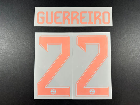 2024 2025 OFFICIAL BAYERN GUERREIRO 22 AWAY GOLD PLAYER SIZE NAMESET
