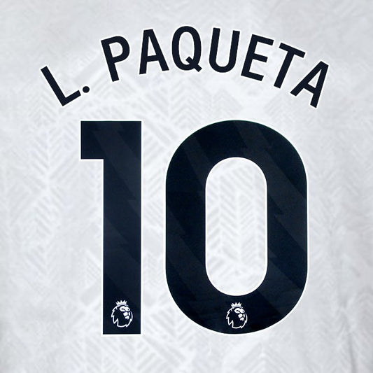 2024 2025 WEST HAM L. PAQUETA 10 OFFICIAL 3RD BLACK PLAYER SIZE NAMESET