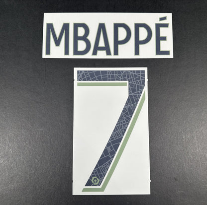 2023 2024 PSG MBAPPE 7 OFFICIAL MONBLASON 4TH PLAYER SIZE NAME SET