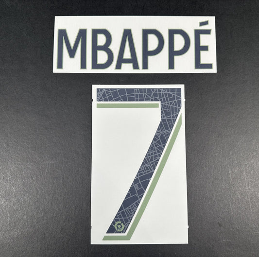 2023 2024 PSG MBAPPE 7 OFFICIAL MONBLASON 4TH PLAYER SIZE NAME SET