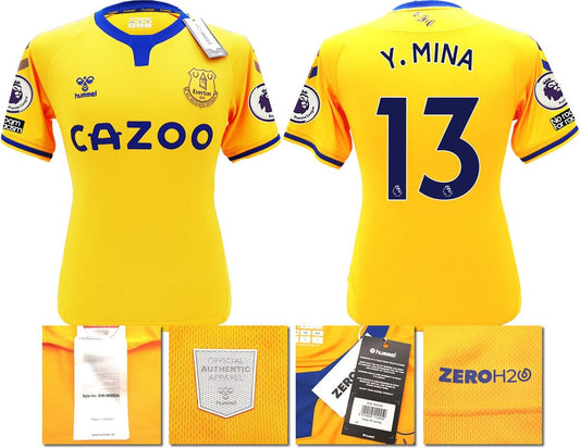 BNWT 2020 2021 HUMMEL EVERTON AWAY SHIRT MEN'S Y. MINA 13 + PATCHES