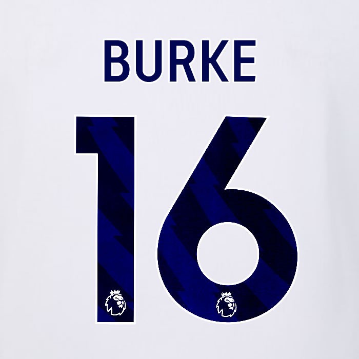2023 2024 LUTON TOWN OFFICIAL BURKE 16 BLUE AWAY PLAYER SIZE NAMESET