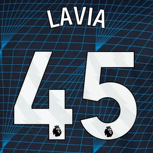2023 2024 OFFICIAL CHELSEA LAVIA 45 WHITE AWAY PLAYER SIZE NAMESET