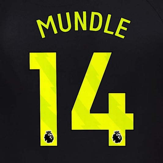 2025 2026 OFFICIAL SUNDERLAND MUNDLE 14 YELLOW 3RD PLAYER SIZE NAME SET