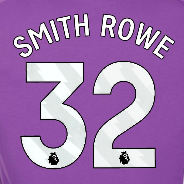 2024 2025 OFFICIAL FULHAM SMITH ROWE 32 WHITE 3RD PLAYER SIZE NAMESET
