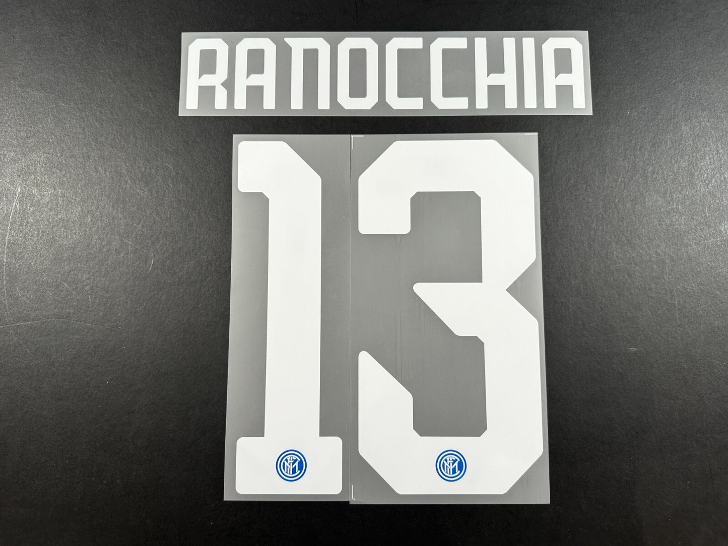 INTER MILAN 2019 2020 RANOCCHIA 13 OFFICIAL HOME WHITE PLAYER SIZE NAMESET