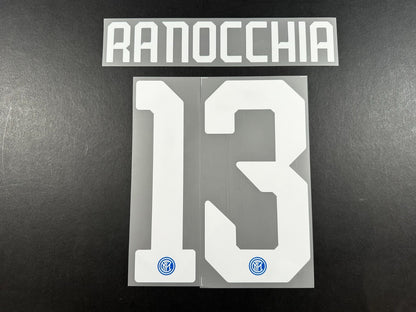 INTER MILAN 2019 2020 RANOCCHIA 13 OFFICIAL HOME WHITE PLAYER SIZE NAMESET