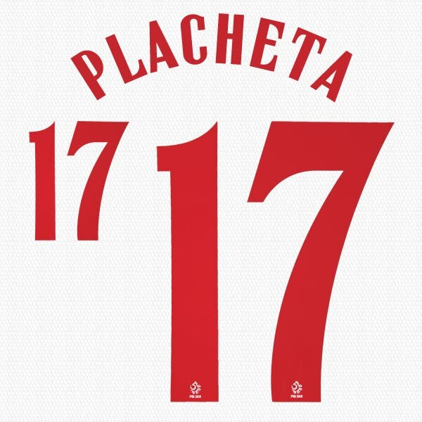 2020 2021 OFFICIAL POLAND PLACHETA 17 HOME RED PLAYER SIZE NAMESET