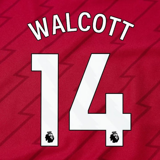 ARSENAL 2023/24 WALCOTT 14 OFFICIAL AVERY DENNISON WHITE PLAYER SIZE NAME SET
