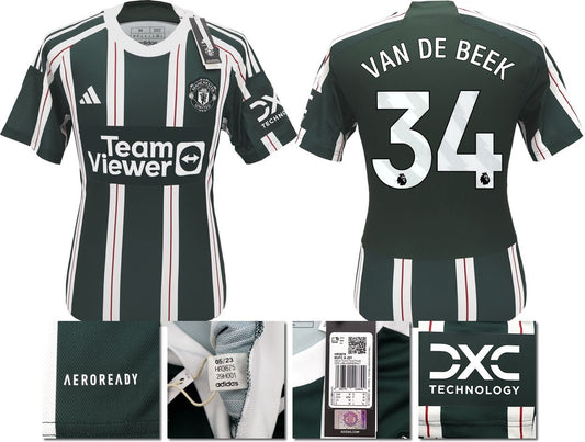 BNWT 2023 2024 MAN UTD ADIDAS AWAY SHIRT VAN DE BEEK 34