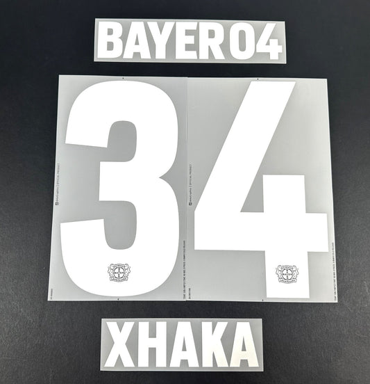 2023 2024 DekoGraphics BAYER LEVERKUSEN XHAKA 34 3RD THIRD PLAYER SIZE NAME SET