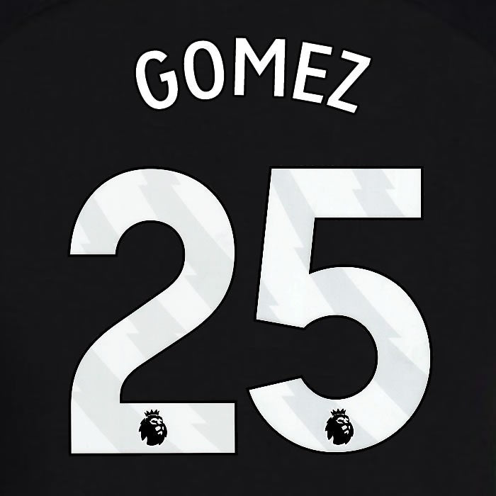 2024 2025 OFFICIAL BRIGHTON GOMEZ 25 3RD WHITE PLAYER SIZE NAMESET