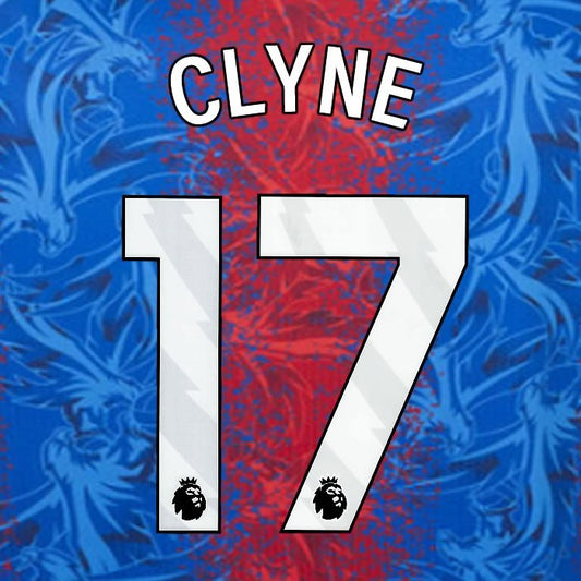 2024 2025 OFFICIAL CRYSTAL PALACE CLYNE 17 WHITE HOME PLAYER SIZE NAMESET