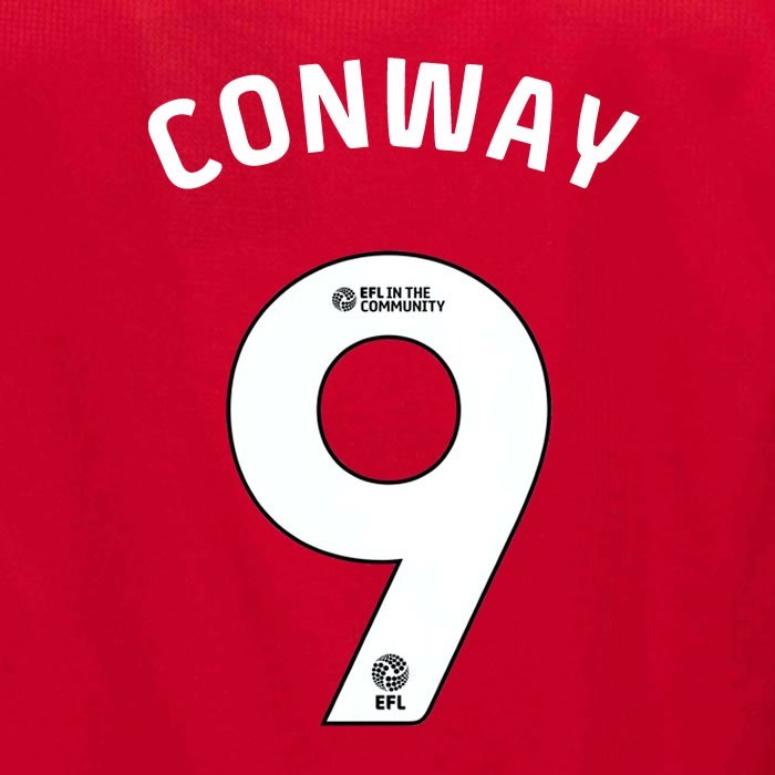 25 26 MIDDLESBROUGH CONWAY 9 OFFICIAL WHITE HOME PLAYER SIZE NAME SET 230MM