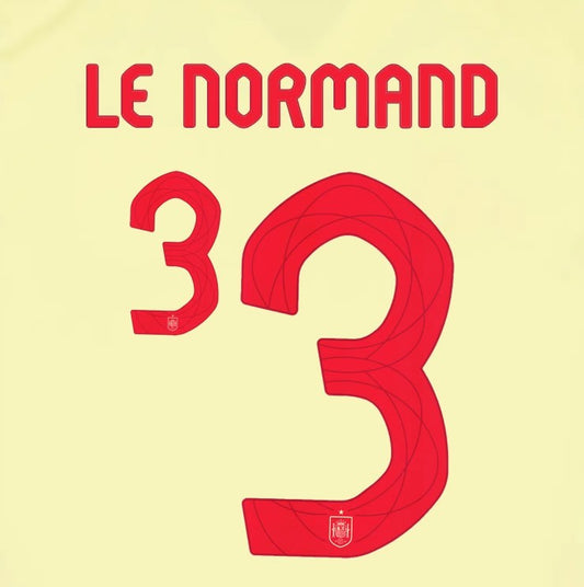 2024 2025 OFFICIAL SPAIN LE NORMAND 3 AWAY PLAYER SIZE NAMESET