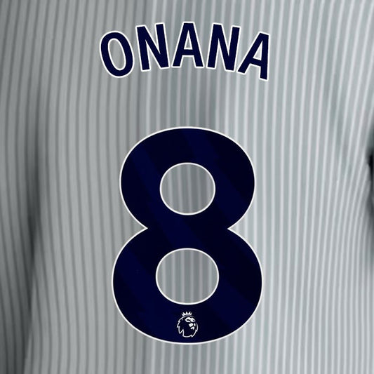 2023 2024 EVERTON ONANO 8 OFFICIAL BLUE 3RD PLAYER SIZE NAMESET