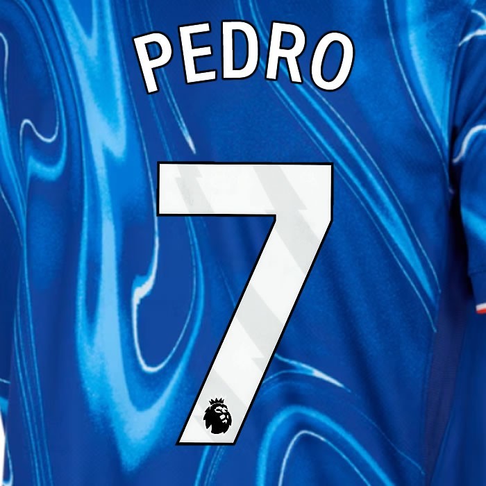 2024 2025 OFFICIAL CHELSEA PEDRO 7 WHITE HOME PLAYER SIZE NAMESET