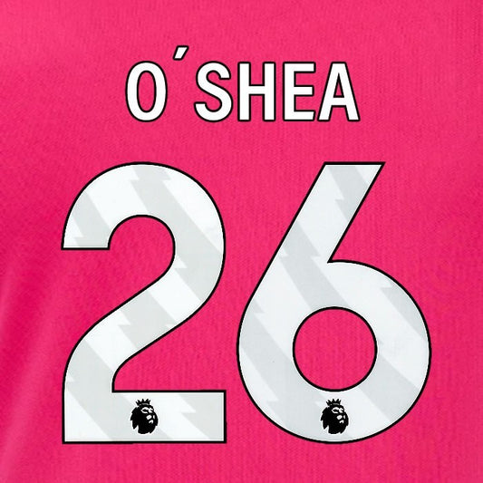 2024 2025 OFFICIAL IPSWICH TOWN O SHEA 26 WHITE 3RD PLAYER SIZE NAME SET