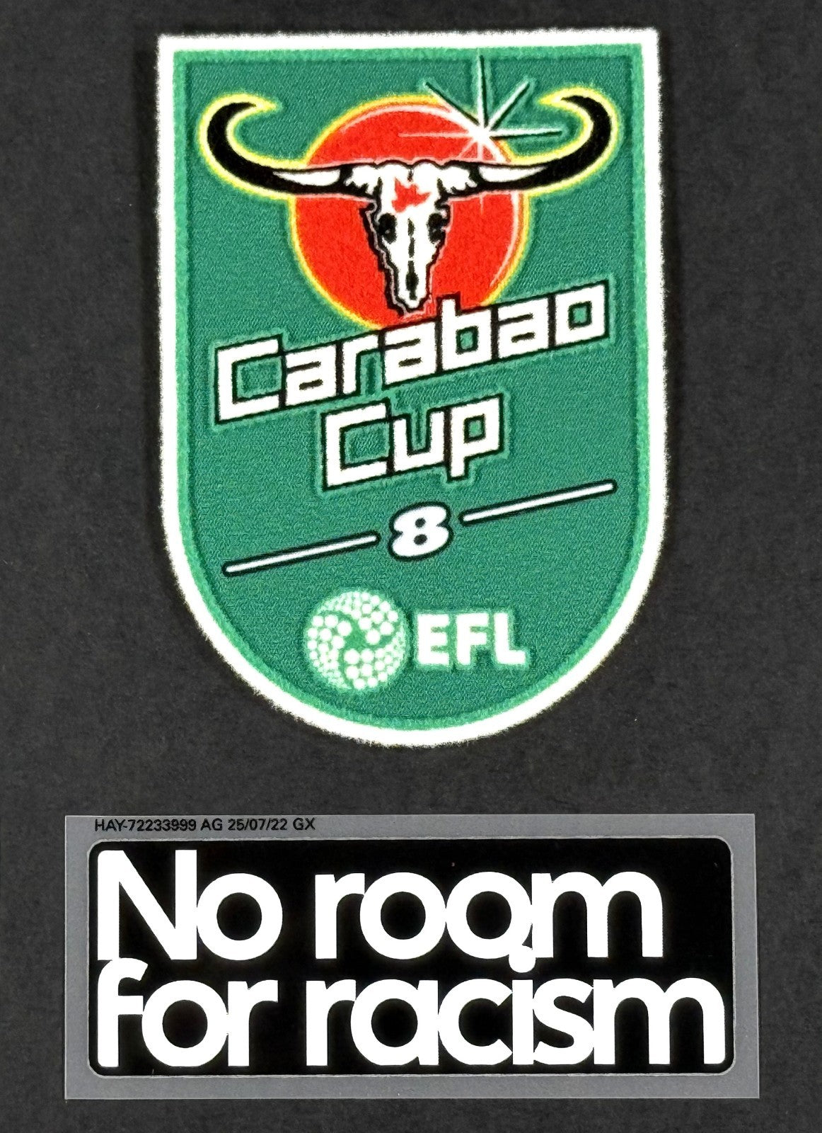 2025 2026 MANCHESTER CITY EFL CARABAO CUP & NO ROOM FOR RACISM SLEEVE PATCHES