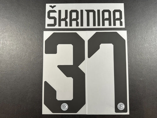 INTER MILAN 2019 2020 SKRINIAR 37 OFFICIAL AWAY BLACK PLAYER SIZE NAMESET