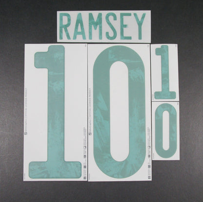 WALES 2020 2021 OFFICIAL DekoGraphics RAMSEY 10 AWAY GREEN PLAYER SIZE NAMESET