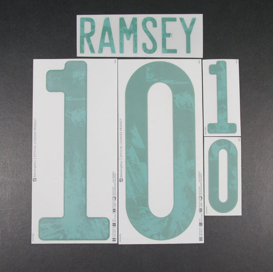 WALES 2020 2021 OFFICIAL DekoGraphics RAMSEY 10 AWAY GREEN PLAYER SIZE NAMESET
