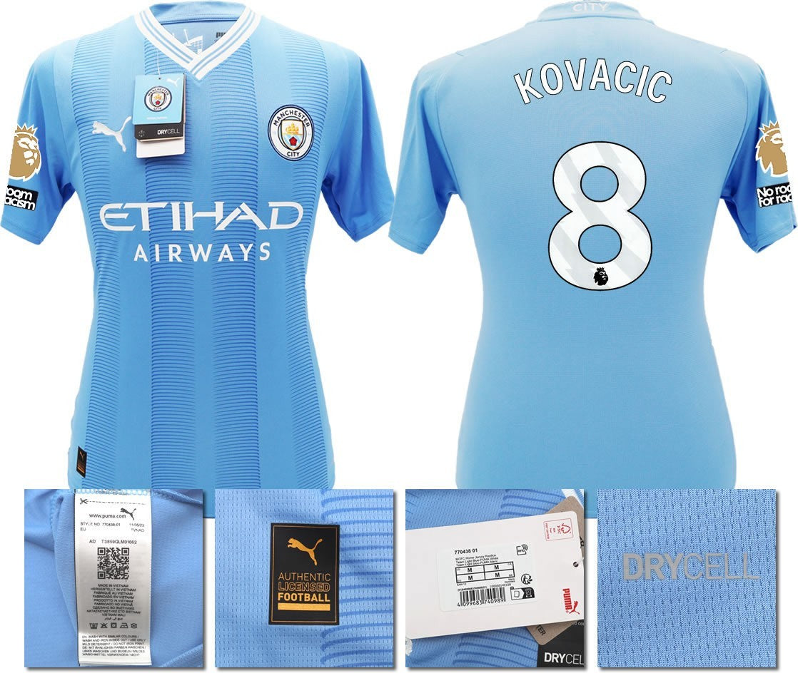 BNWT 2023 2024 MAN CITY PUMA HOME KOVACIC 8 + PATCHES SHIRT MEN'S LARGE