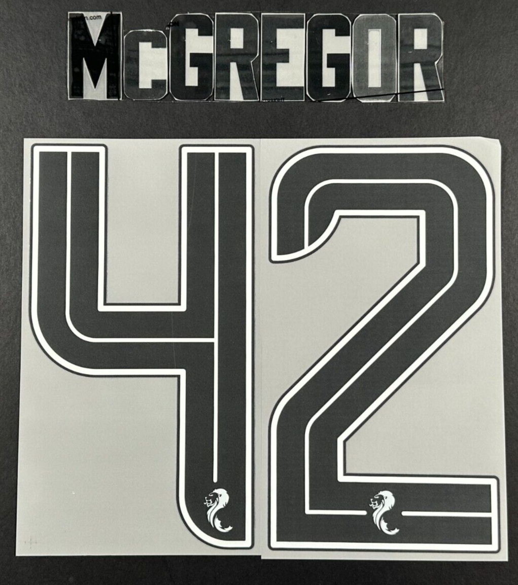 CELTIC 2023-2025 OFFICIAL SPORTING ID McGREGOR 42 HOME PLAYER SIZE NAME SET