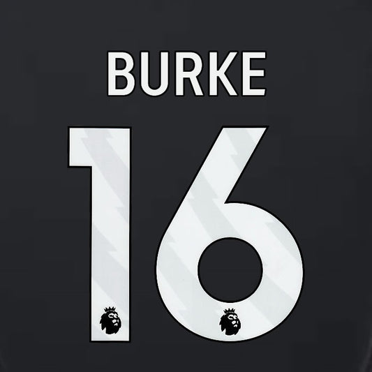 2023 2024 LUTON TOWN OFFICIAL BURKE 16 WHITE 3RD PLAYER SIZE NAMESET