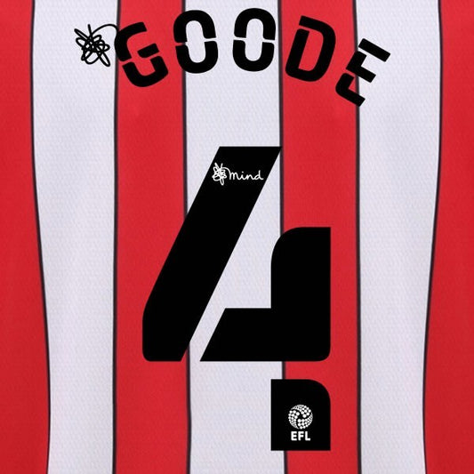 BRENTFORD 2020 2021 OFFICIAL GOODE 4 HOME PLAYER SIZE NAME SET