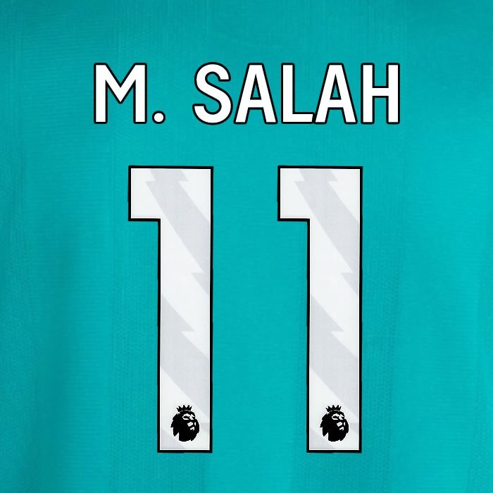 2025 2026 OFFICIAL LIVERPOOL M. SALAH 11 WHITE 3RD PLAYER SIZE NAMESET