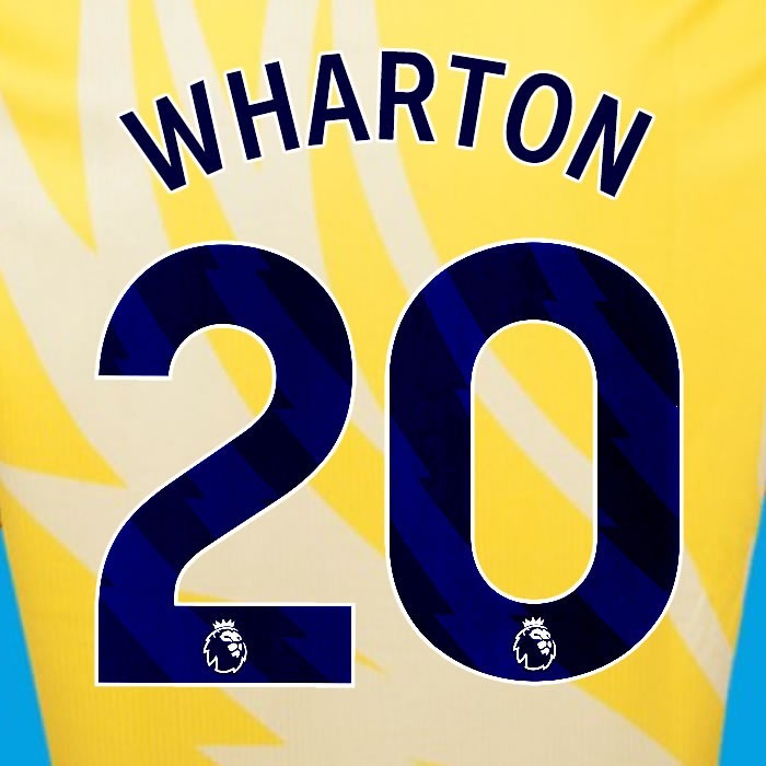 2024 2025 OFFICIAL CRYSTAL PALACE WHARTON 20 BLUE AWAY PLAYER SIZE NAMESET