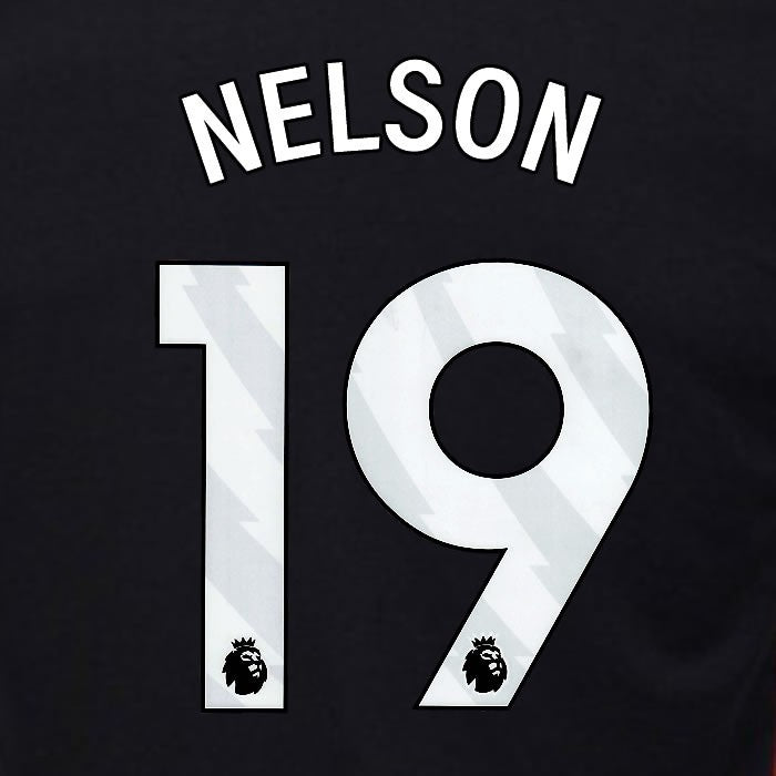 2024 2025 OFFICIAL FULHAM NELSON 19 WHITE AWAY PLAYER SIZE NAMESET