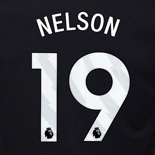 2024 2025 OFFICIAL FULHAM NELSON 19 WHITE AWAY PLAYER SIZE NAMESET