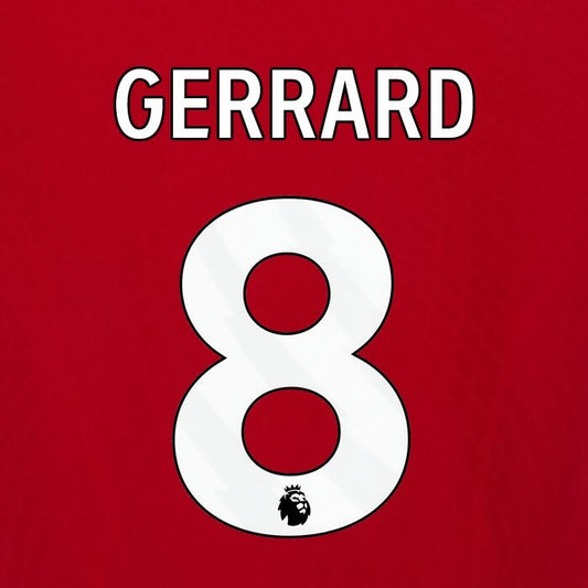 2023 2024 OFFICIAL LIVERPOOL GERRARD 8 WHITE HOME PLAYER SIZE NAMESET
