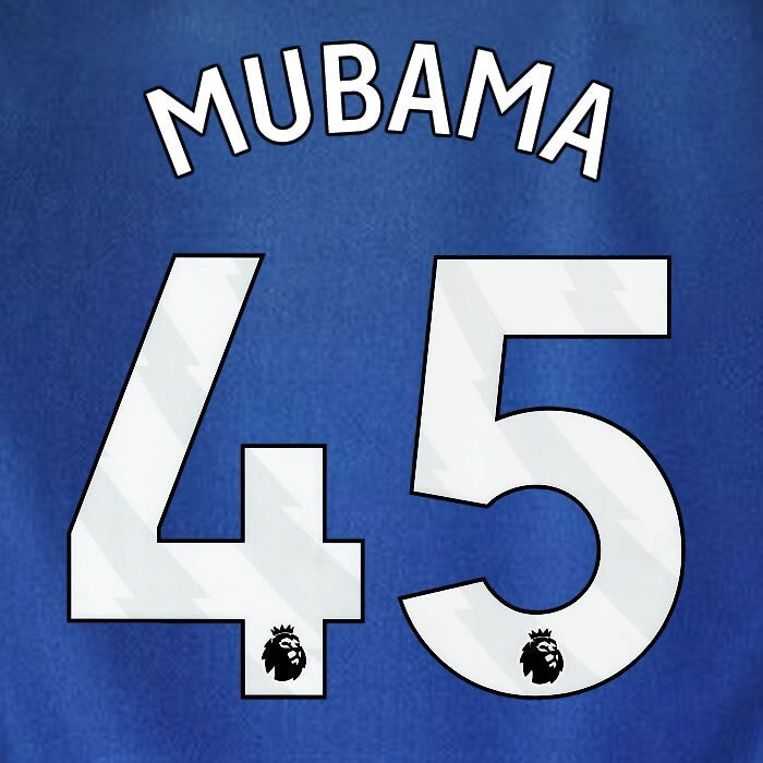 2023 2024 WEST HAM MUBAMA 45 OFFICIAL 3RD WHITE PLAYER SIZE NAMESET