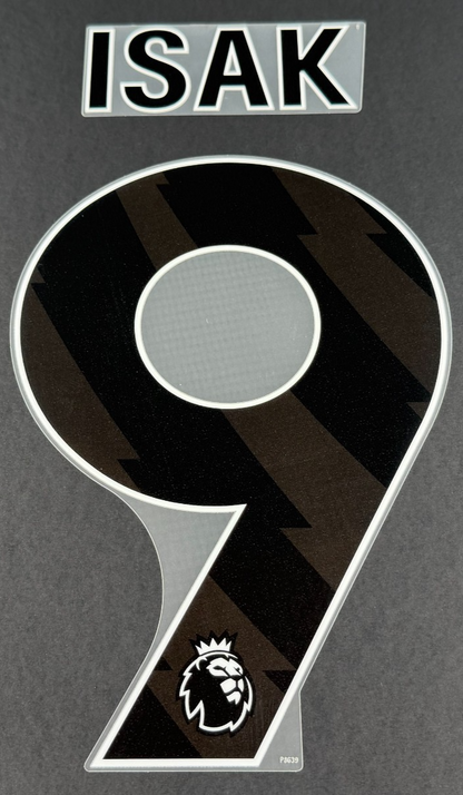 LIVERPOOL 2025/26 ISAK 9 OFFICIAL AVERY DENNISON BLACK PLAYER SIZE NAME SET