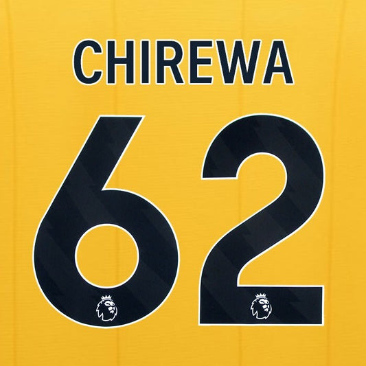 2023 2024 WOLVES HOME BLACK CHIREWA 62 OFFICIAL PLAYER SIZE NAMESET