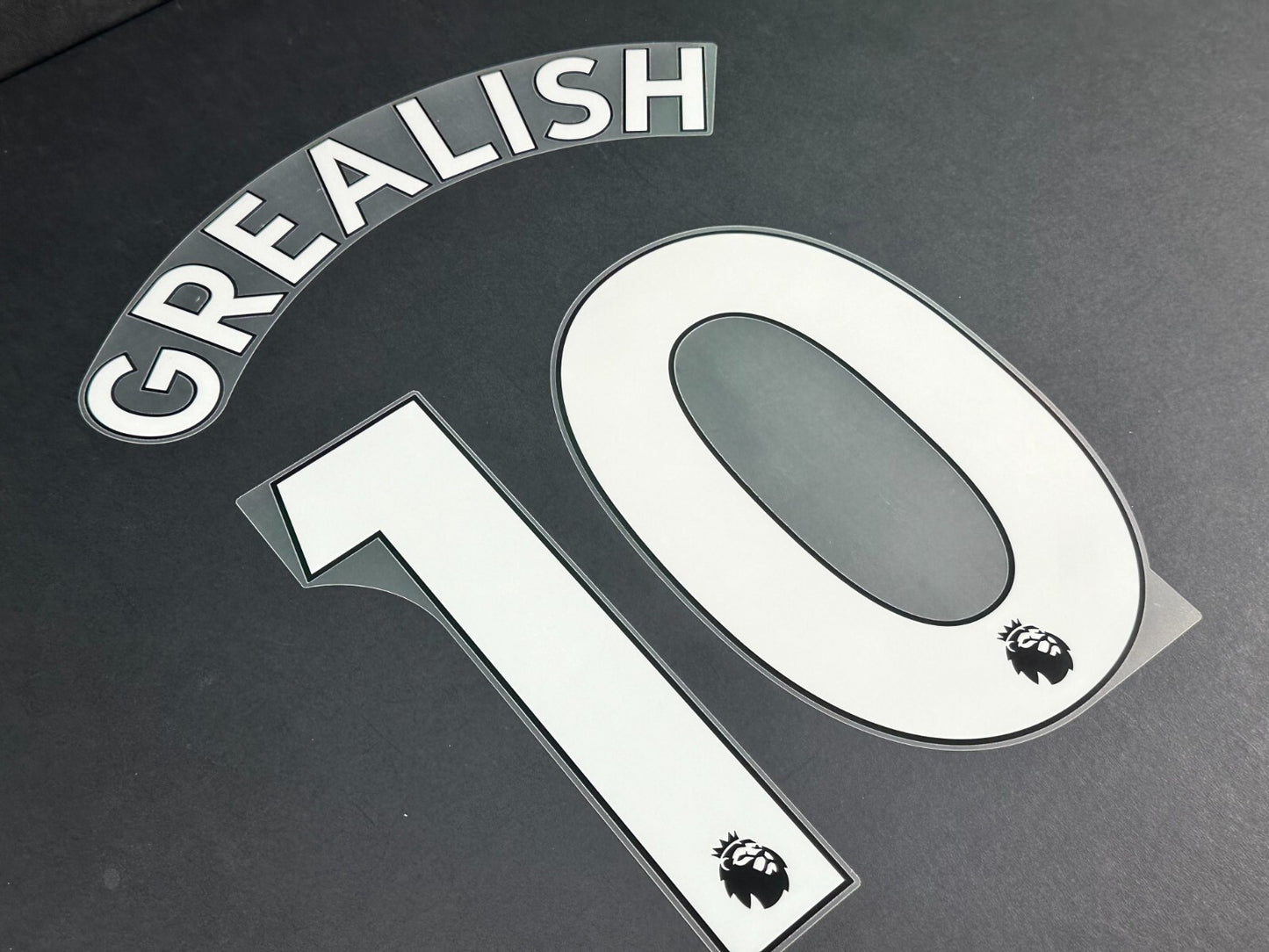 MAN CITY 2019 2023 GREALISH 10 OFFICIAL AVERY DENNISON WHITE PLAYER SIZE NAMESET