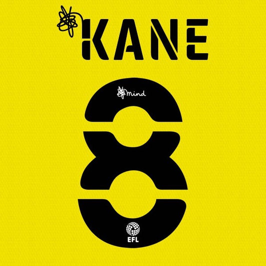 BARNSLEY 2020 2021 OFFICIAL KANE 8 3RD PLAYER SIZE NAME SET