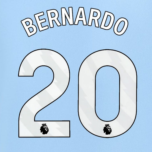 2023 2024 MAN CITY BERNARDO 20 WHITE HOME PLAYER SIZE NAME SET